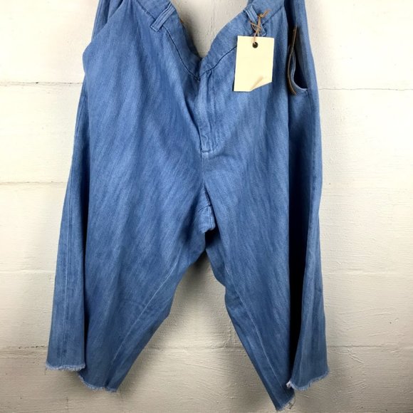 Rachel Roy Women's Curvy Collection Light Wash Amelia Wide Leg Denim Cop Pant Tr - Picture 2 of 8